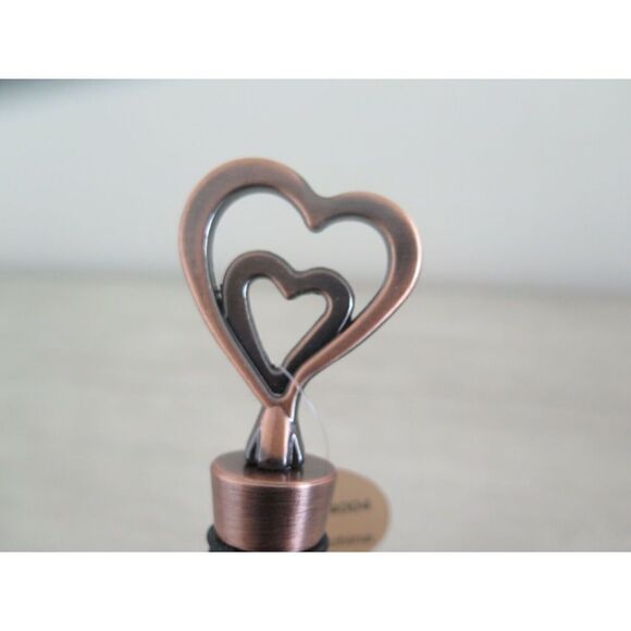 One Love, One Heart Copper Wine Bottle Stopper in Burlap Bag $25 - Picture 2 of 6